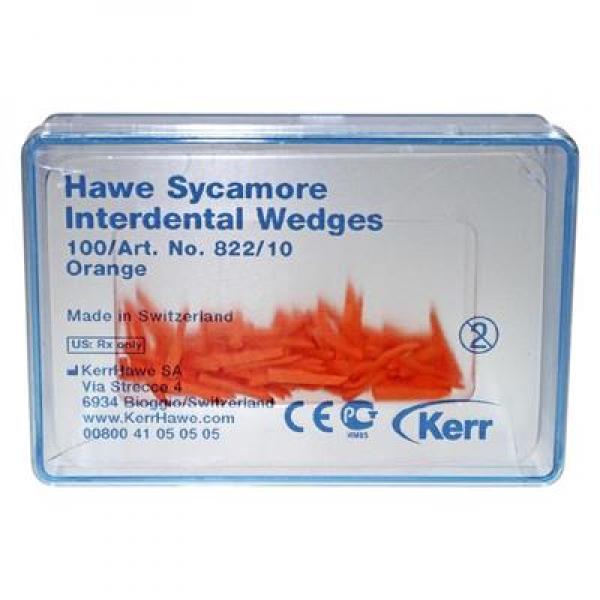 Межзубные клинья Hawe™ Sycamore Interdental из платана (оранжевые - 100 шт.)