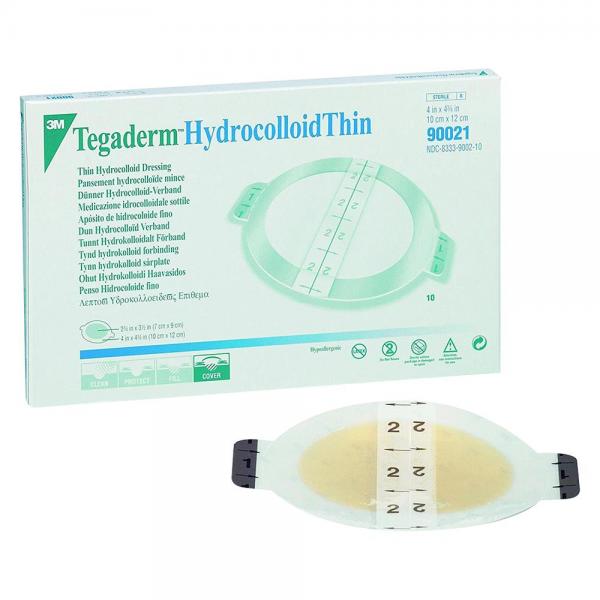 Повязка гидроколлоидная Tegaderm Hydrocolloid Thin, 10 см x 12 см (впитывающая часть 7 х 9 см)
